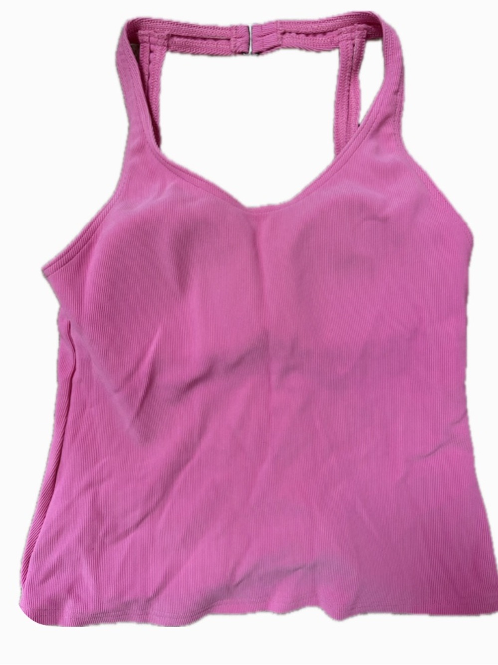 Lands' End Pink Ribbed Halter Tankini Swimwear Top